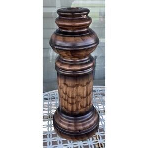 Vintage Pottery MCM Lamp Base Only No Parts Faux Wood Pedestal Upcycle Recycle